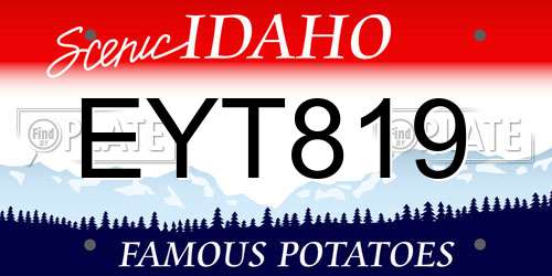 EYT819 Idaho License Plate