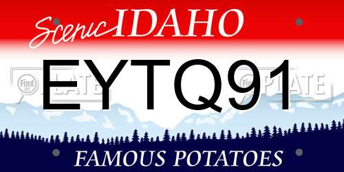 EYTQ91 Idaho License Plate