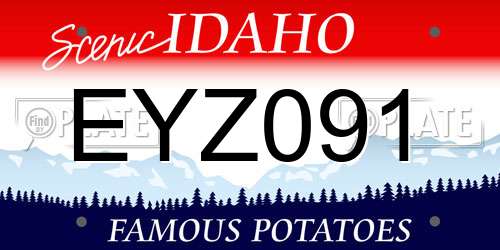 EYZ091 Idaho License Plate