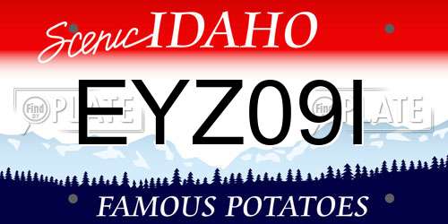 EYZ09I Idaho License Plate