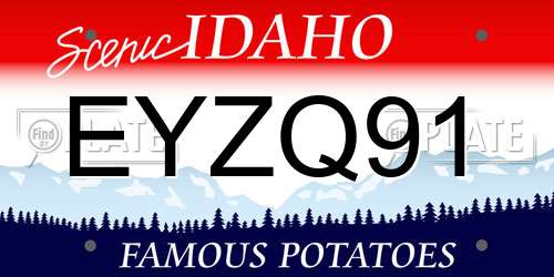 EYZQ91 Idaho License Plate