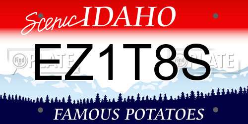 EZ1T8S Idaho License Plate