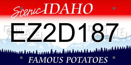 EZ2D187 Idaho License Plate
