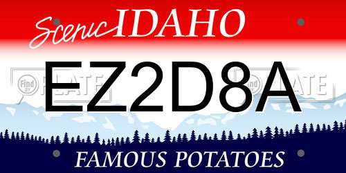 EZ2D8A Idaho License Plate
