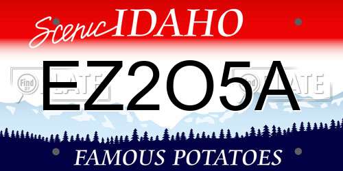 EZ2O5A Idaho License Plate