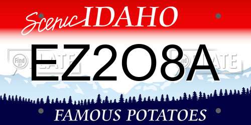 EZ2O8A Idaho License Plate