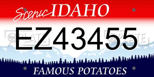 EZ43455 Idaho License Plate
