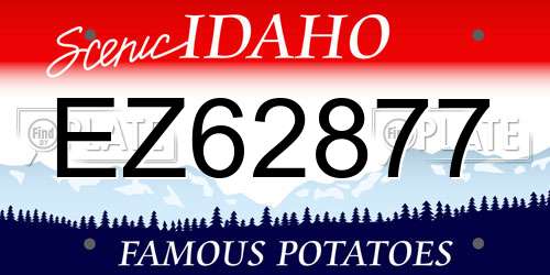 EZ62877 Idaho License Plate