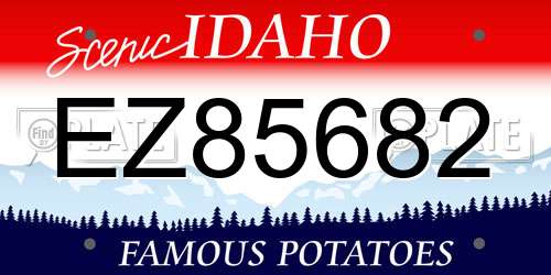 EZ85682 Idaho License Plate