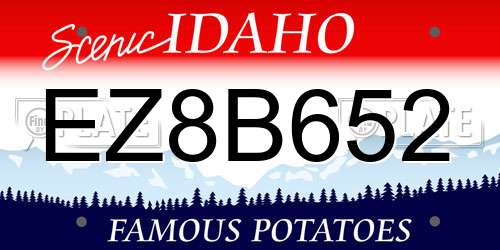 EZ8B652 Idaho License Plate