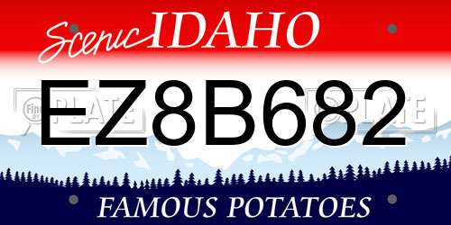 EZ8B682 Idaho License Plate