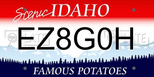EZ8G0H Idaho License Plate