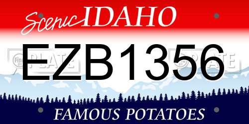 EZB1356 Idaho License Plate