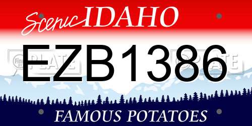 EZB1386 Idaho License Plate