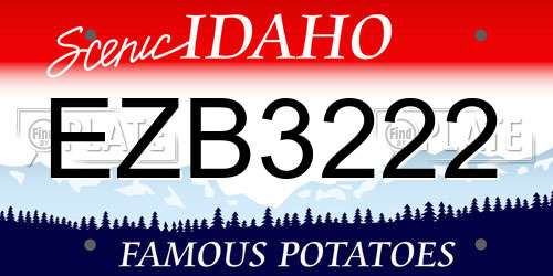 EZB3222 Idaho License Plate