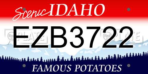 EZB3722 Idaho License Plate