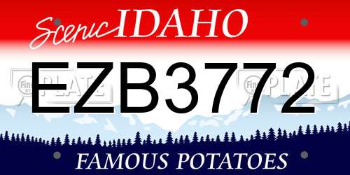 EZB3772 Idaho License Plate