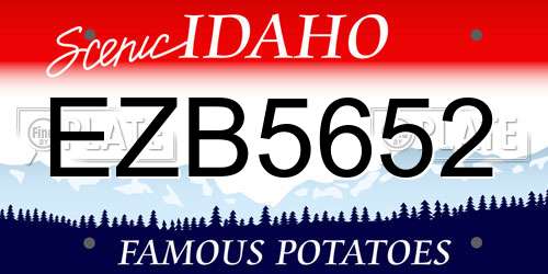EZB5652 Idaho License Plate