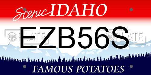EZB56S Idaho License Plate