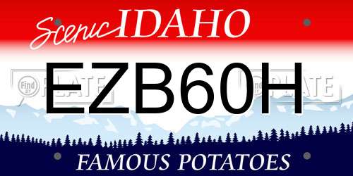 EZB60H Idaho License Plate