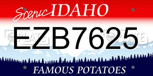 EZB7625 Idaho License Plate