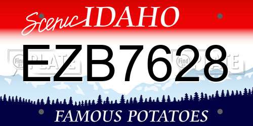 EZB7628 Idaho License Plate