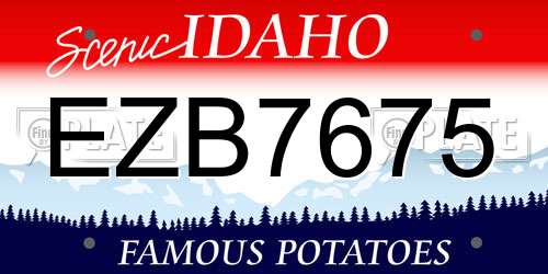 EZB7675 Idaho License Plate