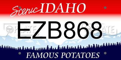 EZB868 Idaho License Plate