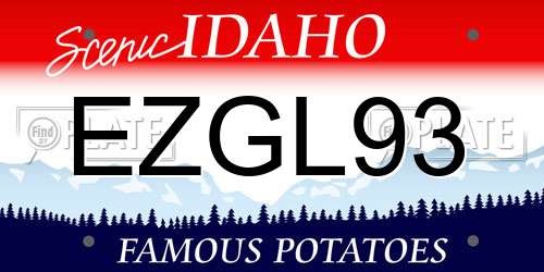 EZGL93 Idaho License Plate