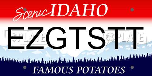 EZGTSTT Idaho License Plate