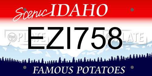EZI758 Idaho License Plate