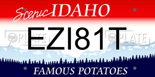 EZI81T Idaho License Plate