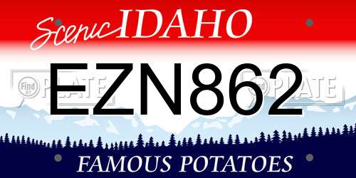 EZN862 Idaho License Plate