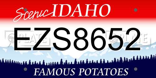EZS8652 Idaho License Plate
