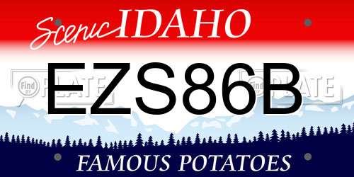 EZS86B Idaho License Plate