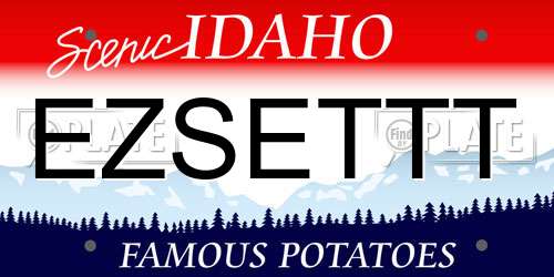 EZSETTT Idaho License Plate