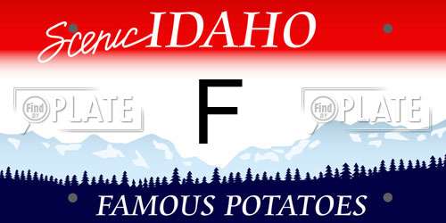F Idaho License Plate