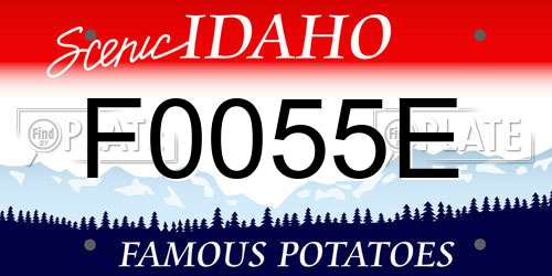 F0055E Idaho License Plate