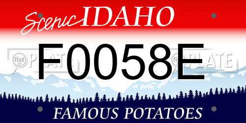 F0058E Idaho License Plate