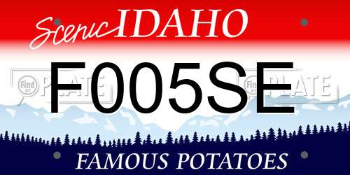 F005SE Idaho License Plate