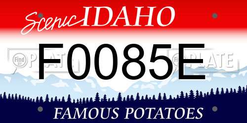 F0085E Idaho License Plate