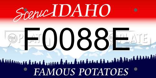 F0088E Idaho License Plate
