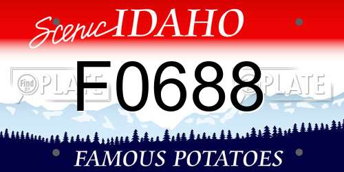 F0688 Idaho License Plate
