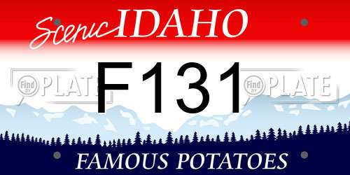 F131 Idaho License Plate