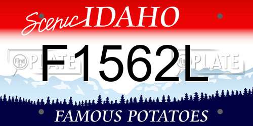 F1562L Idaho License Plate