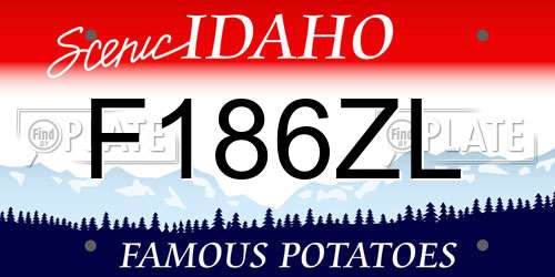 F186ZL Idaho License Plate