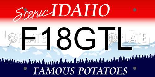 F18GTL Idaho License Plate