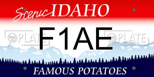 F1AE Idaho License Plate