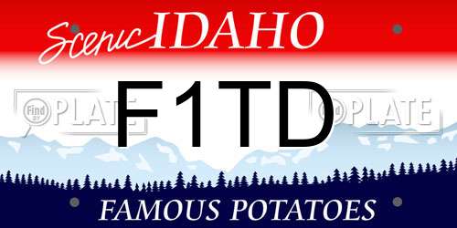 F1TD Idaho License Plate