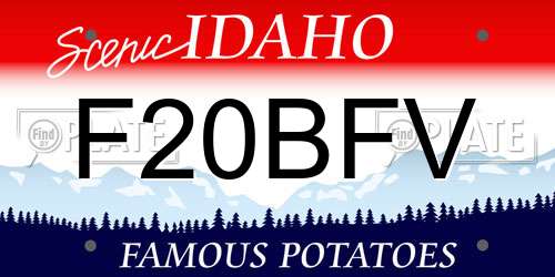 F20BFV Idaho License Plate